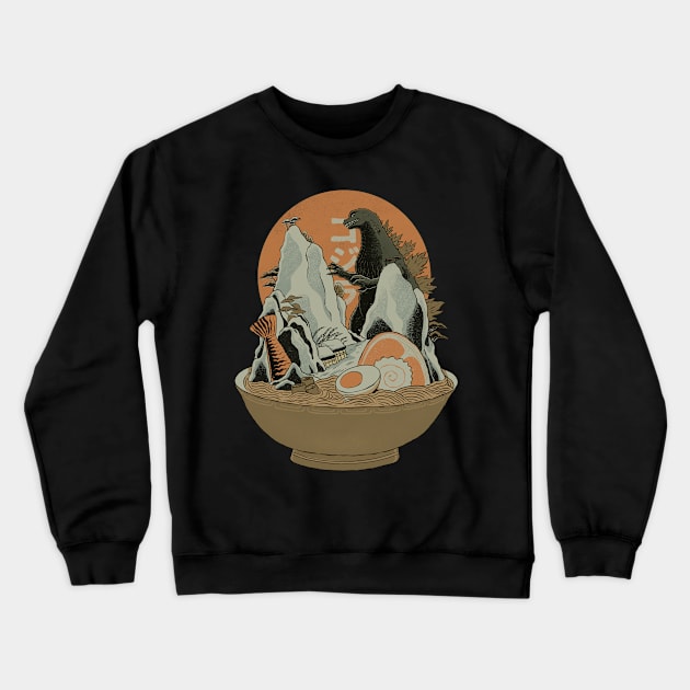 Ramen and Kaiju Landscape Crewneck Sweatshirt by ppmid